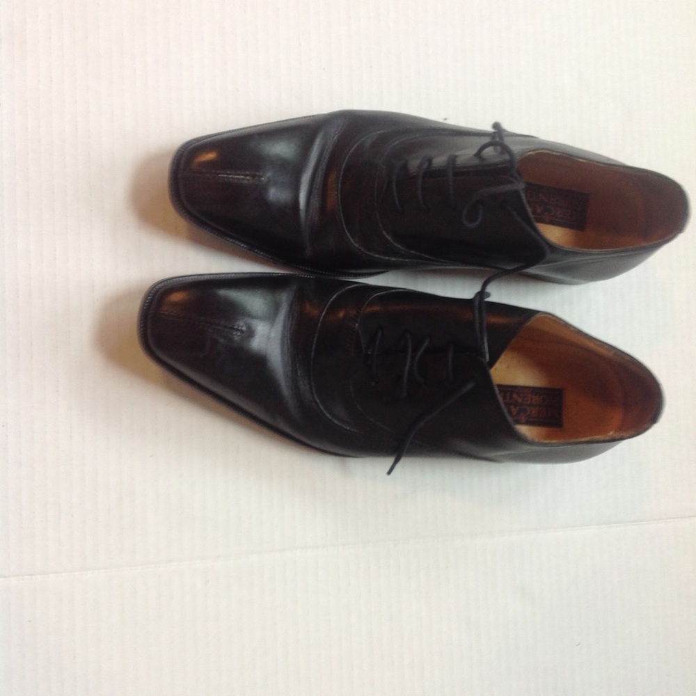 Mercanti Florentini Black Leather Shoes Oxfford